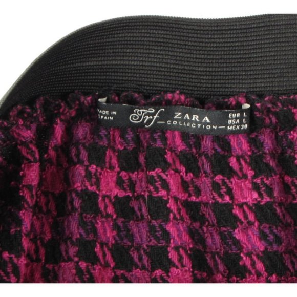 SALE! Plaid Wool Purple Black Short Mini Skirt - Picture 3 of 3